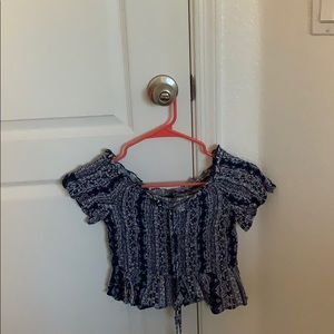 TARGET blue purple & white off the shoulder tee!